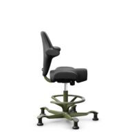 HÅG Capisco 8106 - Paloma Soft (Wollsdorf) - Cuero semi-anilina - PL56100 Black - Moss Grey - 200 mm (seat height 46-64cm) - Glides thumbnail