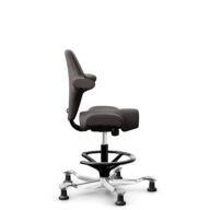 HÅG Capisco 8106 - Elmosoft (Elmo) - Semi-aniline leather - EL93068 - Dark brown - Black - 200 mm (seat height 46-64cm) - Glides thumbnail