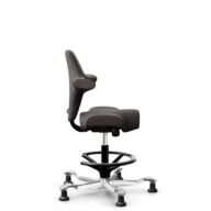 HÅG Capisco 8106 - Elmosoft (Elmo) - Semi-aniline leather - EL93068 - Dark brown - Black - 265 mm (seat height 53-79cm) - Glides thumbnail