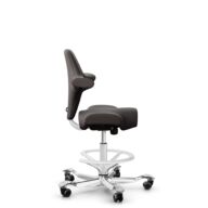 HÅG Capisco 8106 - Elmosoft (Elmo) - Semi-aniline leather - EL93068 - Dark brown - White - 200 mm (seat height 46-64cm) - Hard castors for soft floors thumbnail