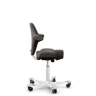 HÅG Capisco 8106 - Elmosoft (Elmo) - Semi-aniline leather - EL93068 - Dark brown - White - 200 mm (seat height 46-64cm) - Soft castors for hard floors thumbnail