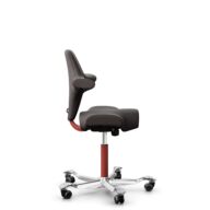 HÅG Capisco 8106 - Elmosoft (Elmo) - Cuero semi-anilina - EL93068 - Dark brown - Blush Rose - 200 mm (seat height 46-64cm) - Hard castors for soft floors thumbnail