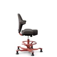 HÅG Capisco 8106 - Elmosoft (Elmo) - Cuir semi-aniline - EL93068 - Dark brown - Blush Rose - 200 mm (hauteur d’assise 46–64 cm) - Patins thumbnail