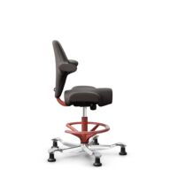 HÅG Capisco 8106 - Elmosoft (Elmo) - Semi-aniline leather - EL93068 - Dark brown - Blush Rose - 200 mm (seat height 46-64cm) - Glides thumbnail