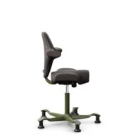 HÅG Capisco 8106 - Elmosoft (Elmo) - Semi-aniline leather - EL93068 - Dark brown - Moss Grey - 200 mm (seat height 46-64cm) - Glides thumbnail