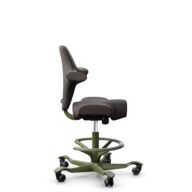 HÅG Capisco 8106 - Elmosoft (Elmo) - Cuero semi-anilina - EL93068 - Dark brown - Moss Grey - 265 mm (seat height 53-79cm) - Hard castors for soft floors thumbnail