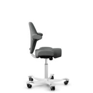 HÅG Capisco 8106 - Cura Loop (Gabriel) - Recyceltes Polyester - CLP60109 - Grey - Weiß - 200 mm (Sitzhöhe 46-64cm) - Harte Rollen für weiche Böden thumbnail