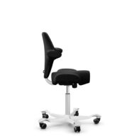 HÅG Capisco 8106 - Cura Loop (Gabriel) - Recycled Polyester - CLP60999 Black - White - 150mm (seat height 40–55cm) - Soft castors for hard floors thumbnail