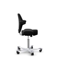 HÅG Capisco 8106 - Cura Loop (Gabriel) - Gerecycled Polyester - CLP60999 Black - Zilver - 150mm - Zachte wielen t.b.v. harde vloeren thumbnail