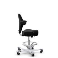 HÅG Capisco 8106 - Cura Loop (Gabriel) - Poliéster reciclados - CLP60999 Black - Silver - 265 mm (seat height 53-79cm) - Hard castors for soft floors thumbnail