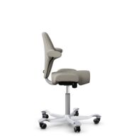 HÅG Capisco 8106 - Mainline Flax (Camira) - Wool / Flax - MLF002 Beige-Grey - Silver - 265 mm (seat height 53-79cm) - Soft castors for hard floors thumbnail